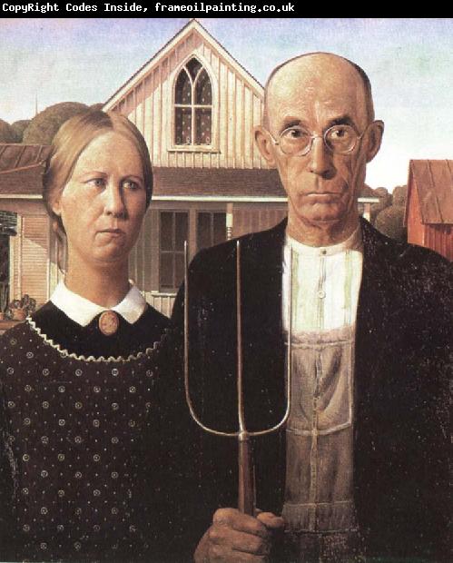 unknow artist grant woods malning american gothic
